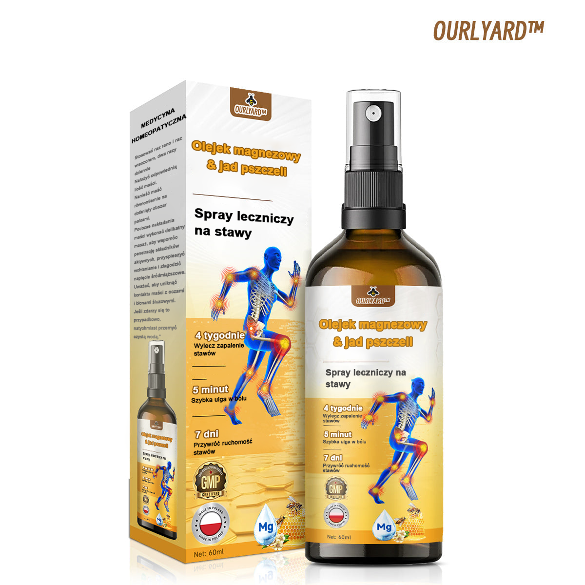 ✅Oficjalny sklep: Ouryard™ Olej magnezowy i miód w sprayu do naprawy stawów👨⚕️Zatwierdzony przez Polską Agencję Leków, Wyrobów Medycznych i Produktów Biologicznych (URPL)🔥