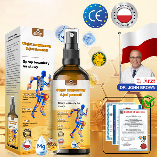 ✅Oficjalny sklep: Ouryard™ Olej magnezowy i miód w sprayu do naprawy stawów👨⚕️Zatwierdzony przez Polską Agencję Leków, Wyrobów Medycznych i Produktów Biologicznych (URPL)🔥