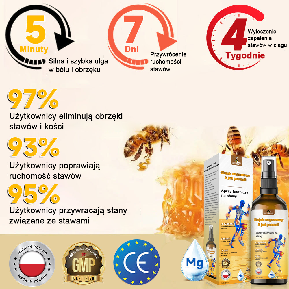 ✅Oficjalny sklep: Ouryard™ Olej magnezowy i miód w sprayu do naprawy stawów👨⚕️Zatwierdzony przez Polską Agencję Leków, Wyrobów Medycznych i Produktów Biologicznych (URPL)🔥