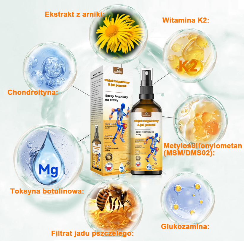 ✅Oficjalny sklep: Ouryard™ Olej magnezowy i miód w sprayu do naprawy stawów👨⚕️Zatwierdzony przez Polską Agencję Leków, Wyrobów Medycznych i Produktów Biologicznych (URPL)🔥
